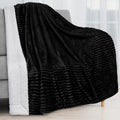 Lightweight Warm Reversible Sherpa Fleece Throw Blanket Black, Plush Flannel Throw, Ultra Soft Warm Ribbed Microfiber Blanket for Sofa... - Cozy Fleece Throw Blanket for Couch & Bed - Default Title