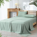 Wrinkle-Resistant Bamboo Bed Sheet Sets, 4 Pieces King Silky Soft Bedding Sheets, 1800 Thread Count 16 Inch Deep Pockets, Sage Green - Cooling Hotel Quality Bedding Sheets and Pillowcases - Default Title