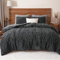 Heavyweight Warmth Warm Sherpa Fleece Queen Comforter Set, 3D Tufted Fluffy Dark Grey Bedding for Winter, Soft 3 Pieces Shaggy Bed Set, ... - All-Season Down Alternative Comforter Insert - Default Title