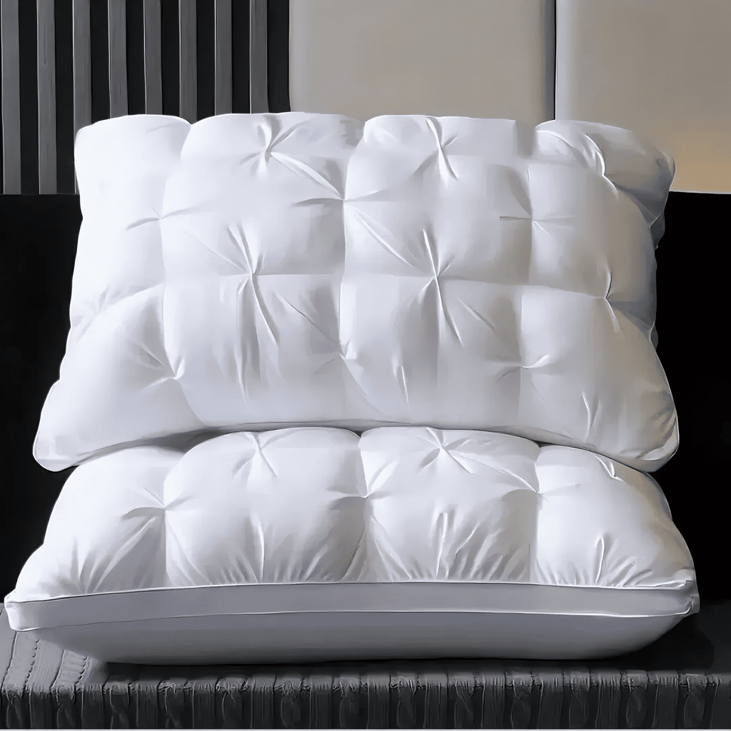Hotel Collection Queen Size Bed Pillows Set of 2, Hotel Quality, Down Alternative Gusseted Bed Pillows for Side, Back, or Stomach Slee... - Orthopedic Shredded Foam Bed Pillow Set - Default Title