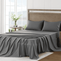Wrinkle-Resistant 4 Piece Bed Sheet Set, Queen Size Upgraded Cooling Deep Pocket Comfy Breathable Hotel Luxury Bedding, Extra Soft Wrin... - Premium Ultra-Soft Pillowcase Pair for Sleeping - Default Title