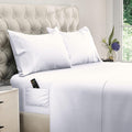 Wrinkle-Resistant Set, Soft Microfiber 4 Piece Hotel Luxury Bed s with Deep Pockets, Embroidered Pillow Cases, Side Storage Pocket Fitt... - Luxury Bed Sheet Set with Deep Pockets - Default Title