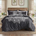 Luxurious Quilted Queen Comforter Set, Bedding Comforter Set Queen Size W/ Side Pockets, Black, 9 Pieces - Luxurious Quilted Duvet Cover Set - Default Title