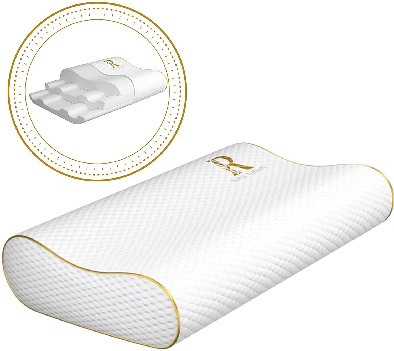 Fluffy Shredded Queen Memory Foam Pillow + Extra Pillowcase, Bed Pillow for Neck & Shoulders for Adult - Ergonomic Memory Foam Pillow for Neck Pain Support - Default Title