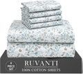 Premium Egyptian Cotton 6 Pcs Cotton Sheets - 100% Natural Cotton Soft, Lightweight & Breathable Crispy Percale Bed Sheets, King Size Sheets ... - Breathable Egyptian Cotton Flat & Fitted Sheets - Default Title