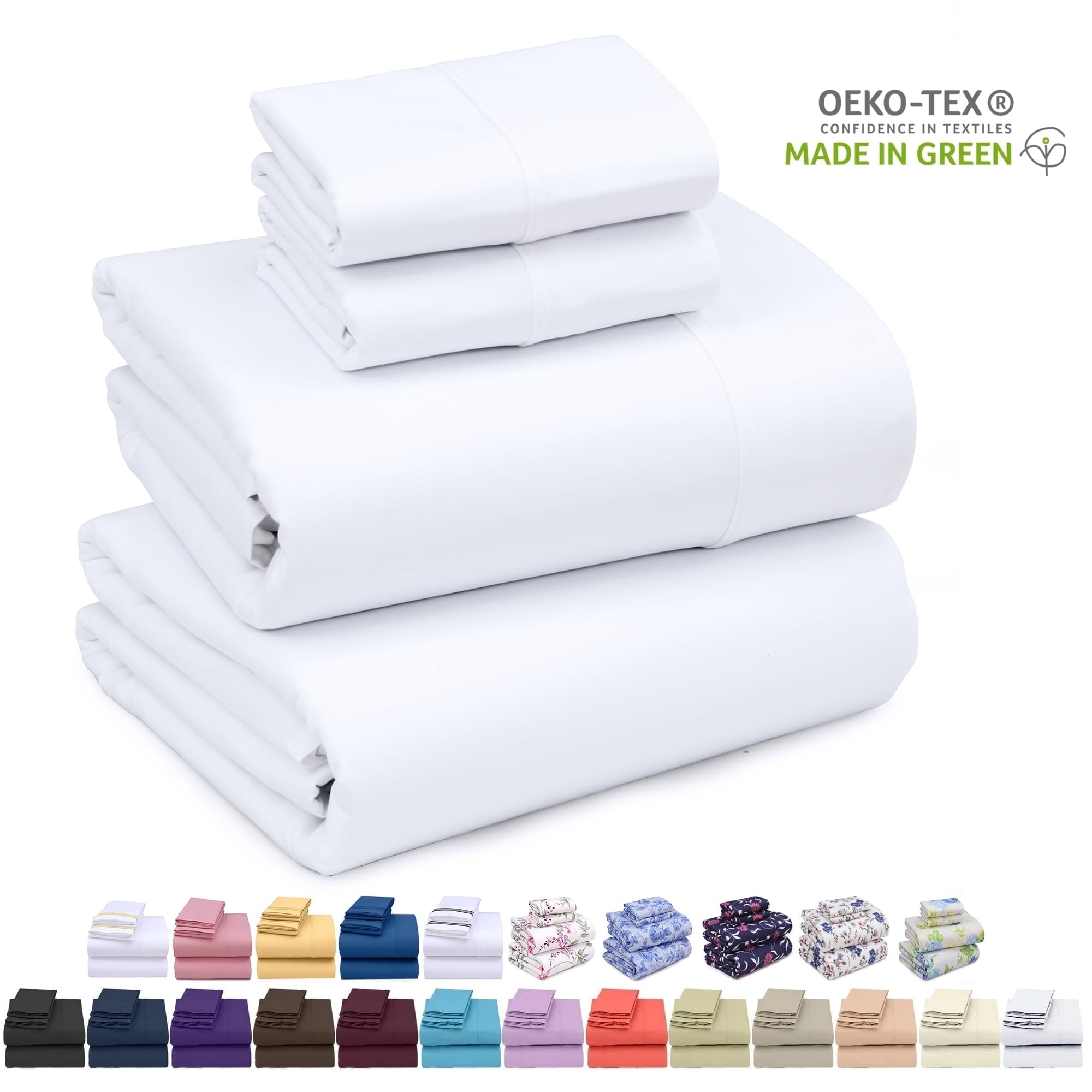 Ultra-Soft Set - Luxurious Silky Soft Microfiber Bedding - Cozy & Comfy - 15 inch Deep Pocket (Fits up to 17") Hotel Bed - 4 Pcs... - Luxury Bed Sheet Set with Deep Pockets - Default Title