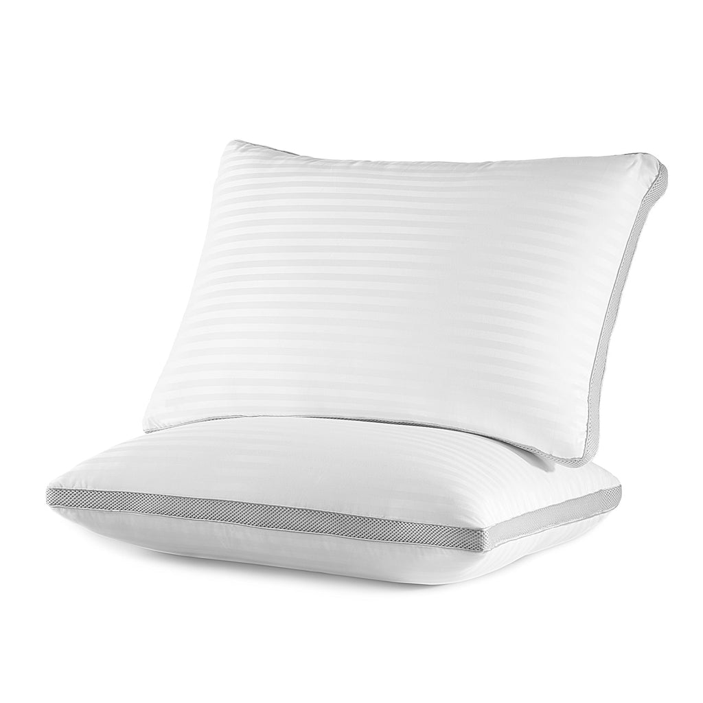 Hotel Collection Bed Pillows for Sleeping, Queen Size Set of 2, Sandwich Mesh with Breathable Sides, Premium Medium pillows for Back, ... - Ergonomic Memory Foam Pillow for Neck Pain Support - Default Title