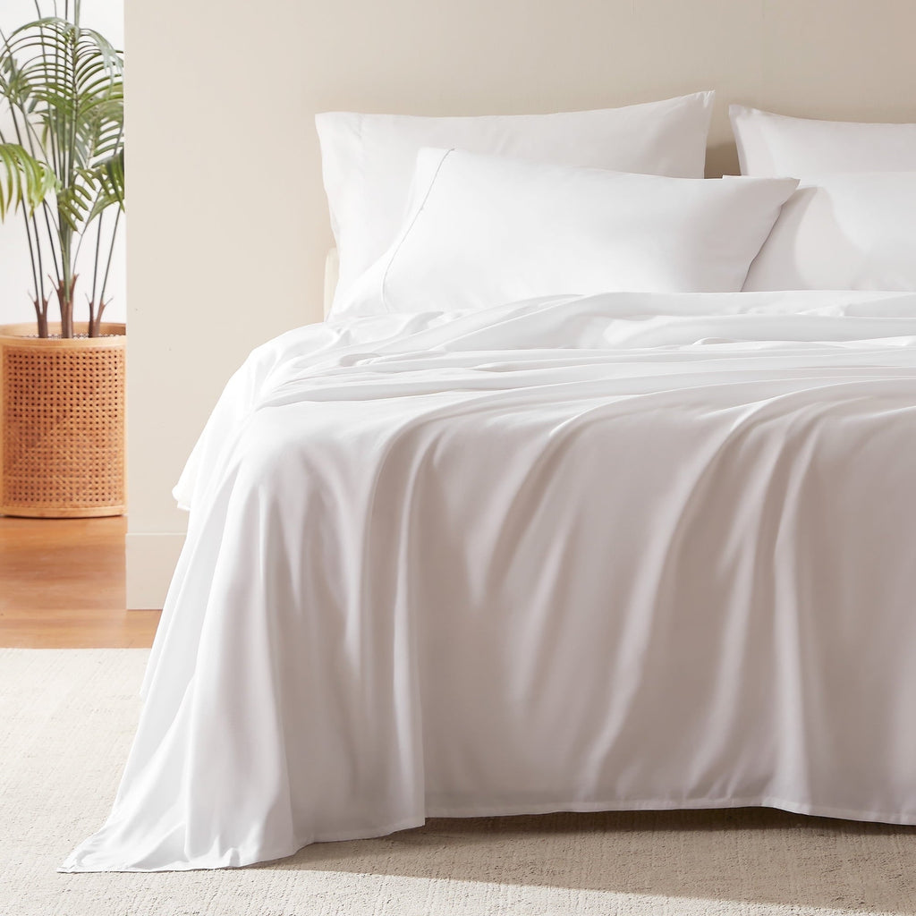 Cooling Sateen Nanotex Super Soft Cooling Twin Bed Sheets Set for Kids 3 Piece - Easy Care Fitted Flat Sheet & Pillowcase Sets - Wri... - Premium Ultra-Soft Pillowcase Pair for Sleeping - Default Title