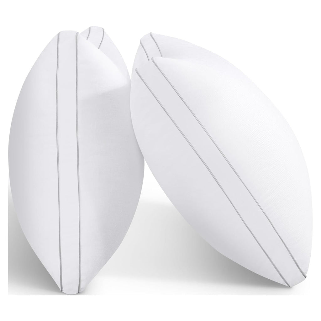Decorative Plump Bed Pillows 2 Pack Down Alternative Pillows for Bed Queen Size Set of 2 Soft Hotel Collection Gusseted Cooling Pillow... - Ergonomic Memory Foam Pillow for Neck Pain Support - Default Title