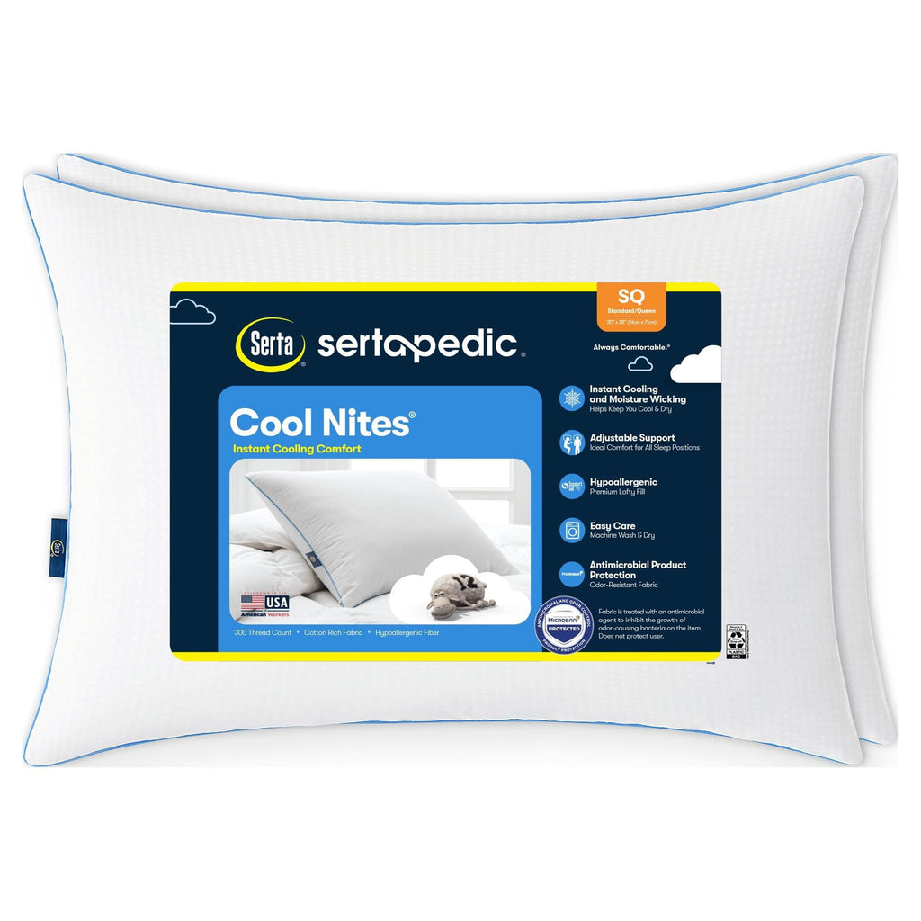 Hotel Collection Cool Nites Bed Pillow, Standard/Queen, 2 Pack - Hotel Quality Plush Sleeping Pillows - Default Title
