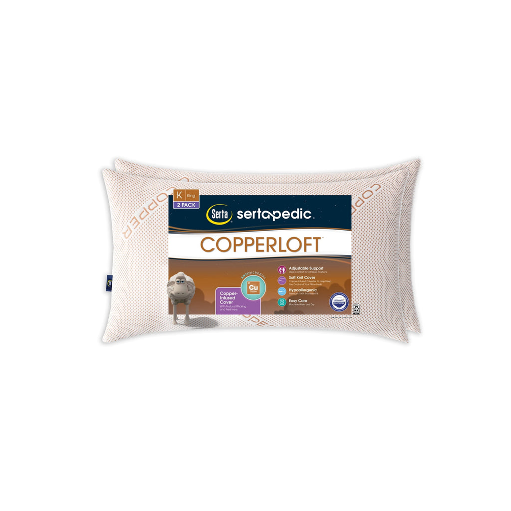 Orthopedic Support Copperloft King Bed Pillow, 2 Pack, Hypoallergenic - Decorative Throw Pillow Cushion for Sofa & Bed - Default Title