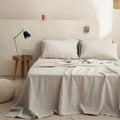 Breathable Luxury 100% Linen Sheet Set Solid Color-4 Pcs Washed French Linen Bed Sheets(1 Flat Sheet,1 Fitted Sheet,2 Pillowcases)-Brea... - Breathable Egyptian Cotton Flat & Fitted Sheets - Default Title