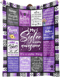 Super Soft Flannel Sister Gifts Blanket, Sister Gifts , Happy Birthday Gifts for Sister, Unique Sister Gifts for My Dear Sister on Mothe... - Super Soft Reversible Sherpa Flannel Blanket - Default Title