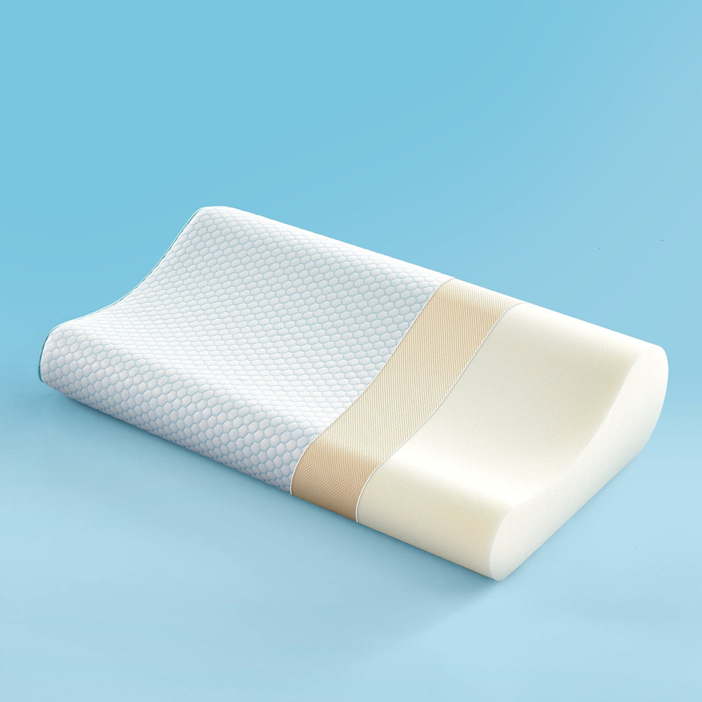 Decorative Plump Standard Cooling Memory Foam Pillow, Ergonomic Adjustable Orthopedic Contour Bed Pillows Neck Support for Side Back S... - Ergonomic Memory Foam Pillow for Neck Pain Support - Default Title