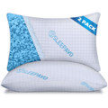 Fluffy Shredded Adjustable Shredded Memory Foam Pillows Queen Size Set of 2 - Extra Soft Cooling Bamboo Bed Pillows for Sleeping - Ba... - Decorative Throw Pillow Cushion for Sofa & Bed - Default Title