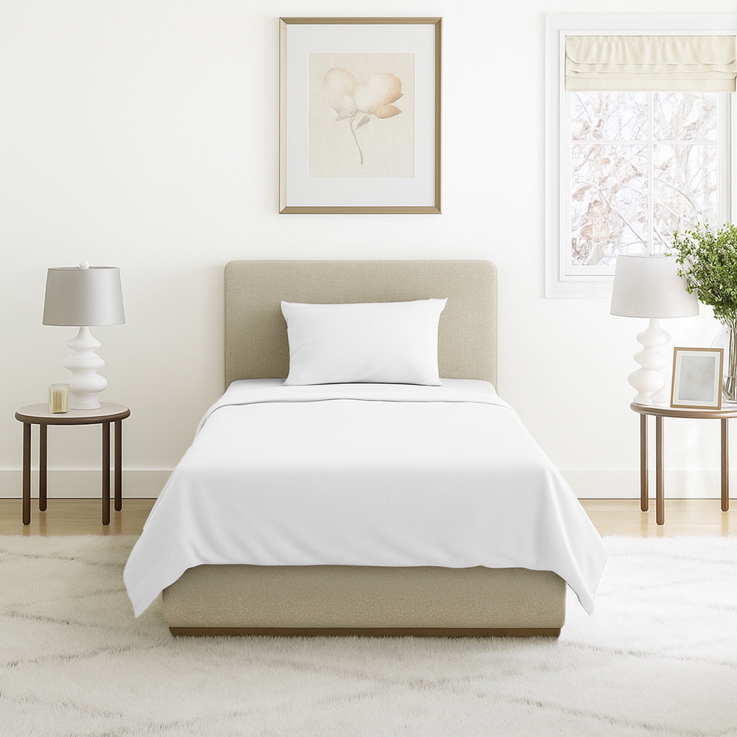 Ultra-Soft Set- 3 Piece Bed Linens-Fitted & Flat s, Plus A Pillowcase-Wrinkle, Stain & Fade Resistant (Twin, White) - Cooling Hotel Quality Bedding Sheets and Pillowcases - Default Title