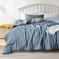 All-Season Washed Comforter Sets Queen 3 Piece, Soft and Cozy, Fluffy Microfiber Fill, Washed Textured Wrinkled Design (Flint St... - Luxurious Quilted Duvet Cover Set - Default Title