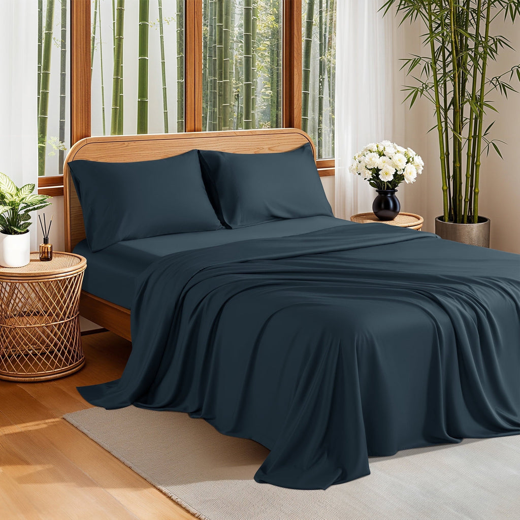 Breathable Luxury 100% Organic Luxurious Bamboo Sheets, Queen Sheet Set 4-Piece with 16" Deep Pocket, Silky Smooth Luxury Bed Sheets, N... - Cooling Hotel Quality Bedding Sheets and Pillowcases - Default Title