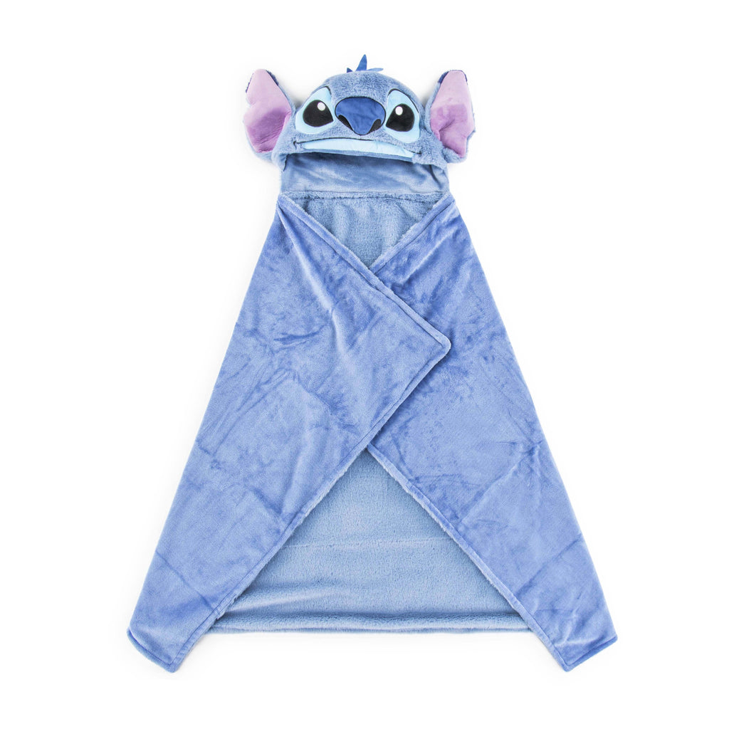 Reversible Sherpa Stitch Kids Hooded Silk Touch Throw Blanket, Polyester Faux Fur, Blue, 54" x 40" - Lightweight Plush Warm Blanket for All Seasons - Default Title