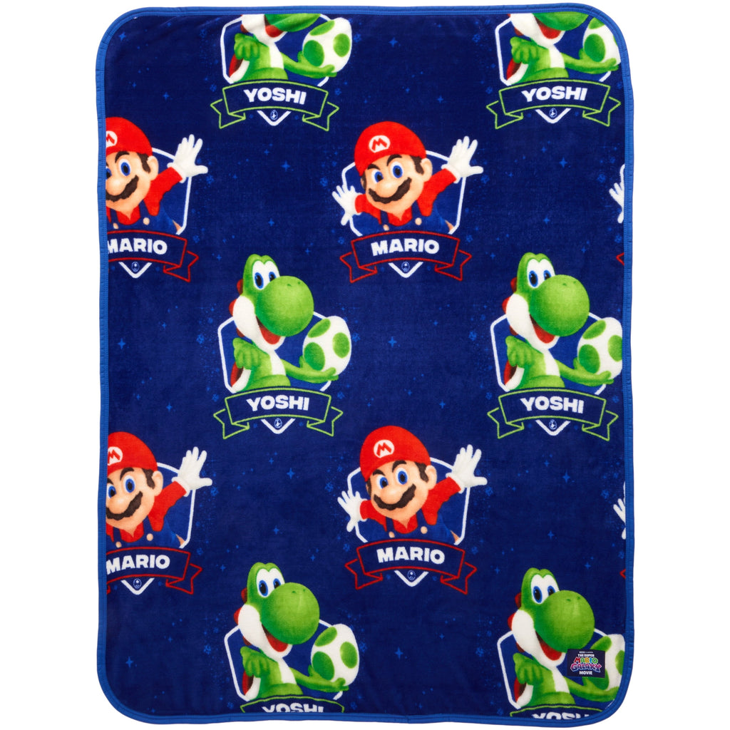 Reversible Sherpa Galaxy Movie Kids Blue Print Fleece Throw Blanket, 46 x 60 - Cozy Fleece Throw Blanket for Couch & Bed - Default Title