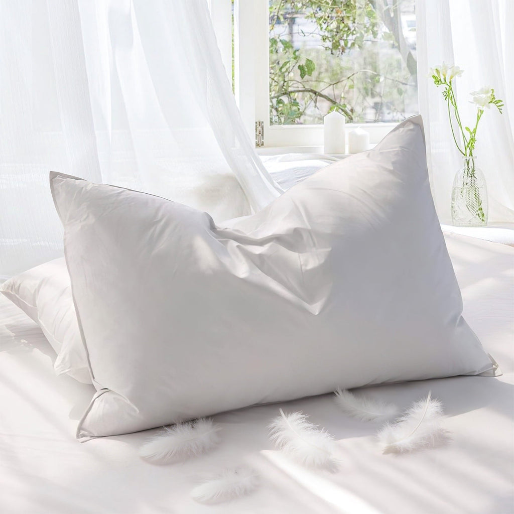 Fluffy Shredded Goose Feather Down Pillows for Sleeping,Luxury Hotel Collection Queen Size Soft Bed Pillow,1 Pack,Queen (20.2" x 28.2") - Hotel Quality Plush Sleeping Pillows - Default Title