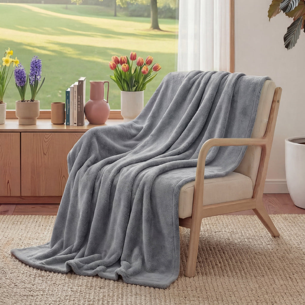 Cozy Fleece Fleece Throw Blanket for Couch Grey, Lightweight Plush Fuzzy Cozy Soft Blankets and Throws for Sofa, 50x60 inches - Lightweight Plush Warm Blanket for All Seasons - Default Title