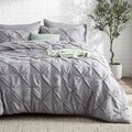 Fluffy Down Alternative Queen Comforter Set Grey, Bed in a Bag Queen Size Bedding, 7 Pieces Pinch Pleat All Season Comforter - Hypoallergenic Ultra-Fluffy Quilt for Winter - Default Title