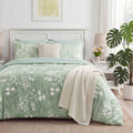 Hypoallergenic Cloud Queen Comforter Set Sage Green, Bed in a Bag Queen Size Bedding, 7-Pieces Botanical Flowers Spring Comforter, Sheets,... - Luxurious Quilted Duvet Cover Set - Default Title
