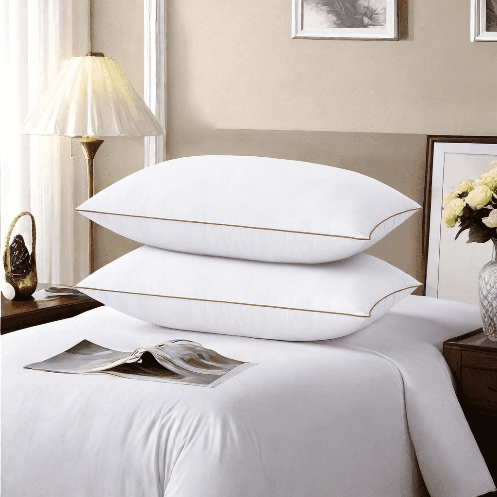 Decorative Plump Down Feather Pillows for Bed 20 x 30 Inches Queen Size Set of 2, Medium Firm Luxury Cooling Hotel Collection Feather ... - Hotel Quality Plush Sleeping Pillows - Default Title