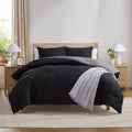 Luxurious Quilted Comforter Sets, All Season Lightweight Reversible Queen Comforter Set, 3-Pc Bedding Sets, Black/Charcoal gray - Hypoallergenic Ultra-Fluffy Quilt for Winter - Default Title