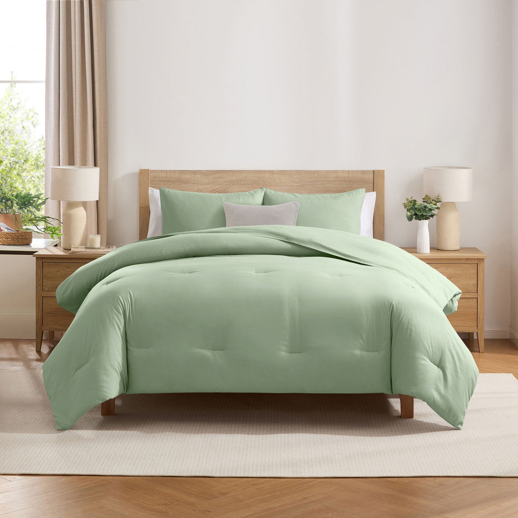 Heavyweight Warmth Comforter Sets, All Season Lightweight Solid Queen Comforter Set, 3-Pc Bedding Sets, Sage Green - Hypoallergenic Ultra-Fluffy Quilt for Winter - Default Title