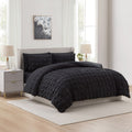 Hypoallergenic Cloud Queen Comforter Set, Seersucker Queen Size Comforter Set, 7-Pc All Season Bedding Comforter Set, Black - All-Season Down Alternative Comforter Insert - Default Title