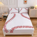 Cooling Sateen Baseball Sheet Set Sports Theme Bedding Set for Kids 3D Baseball Pattern Bed Sheets Baseball Games Bed Sheet Set Room... - Cooling Hotel Quality Bedding Sheets and Pillowcases - Default Title