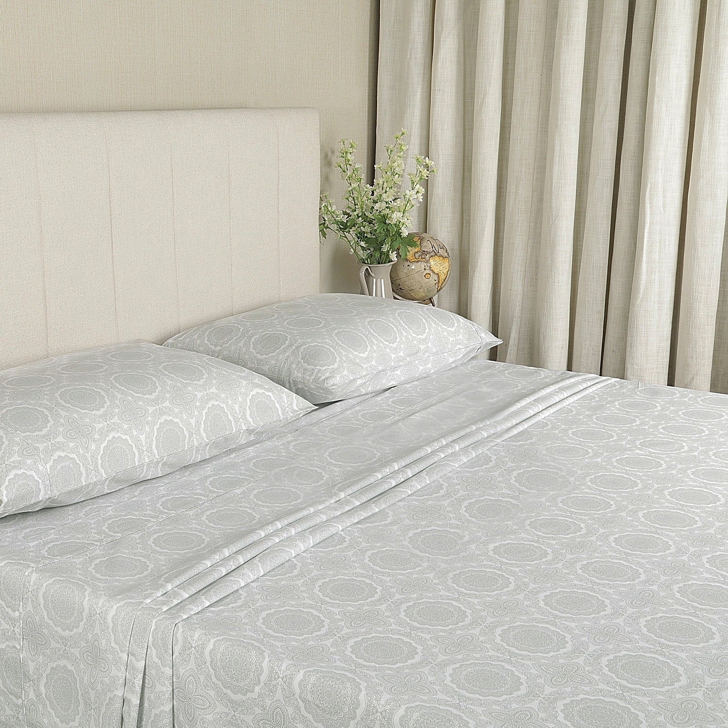 Wrinkle-Resistant 100% Cotton Queen Sheets Set, 4 Piece Bed Sheets Set with HeiQ Fresh, Percale Weave, Hotel Luxury, Ultra Soft Sheets ... - Premium Ultra-Soft Pillowcase Pair for Sleeping - Default Title