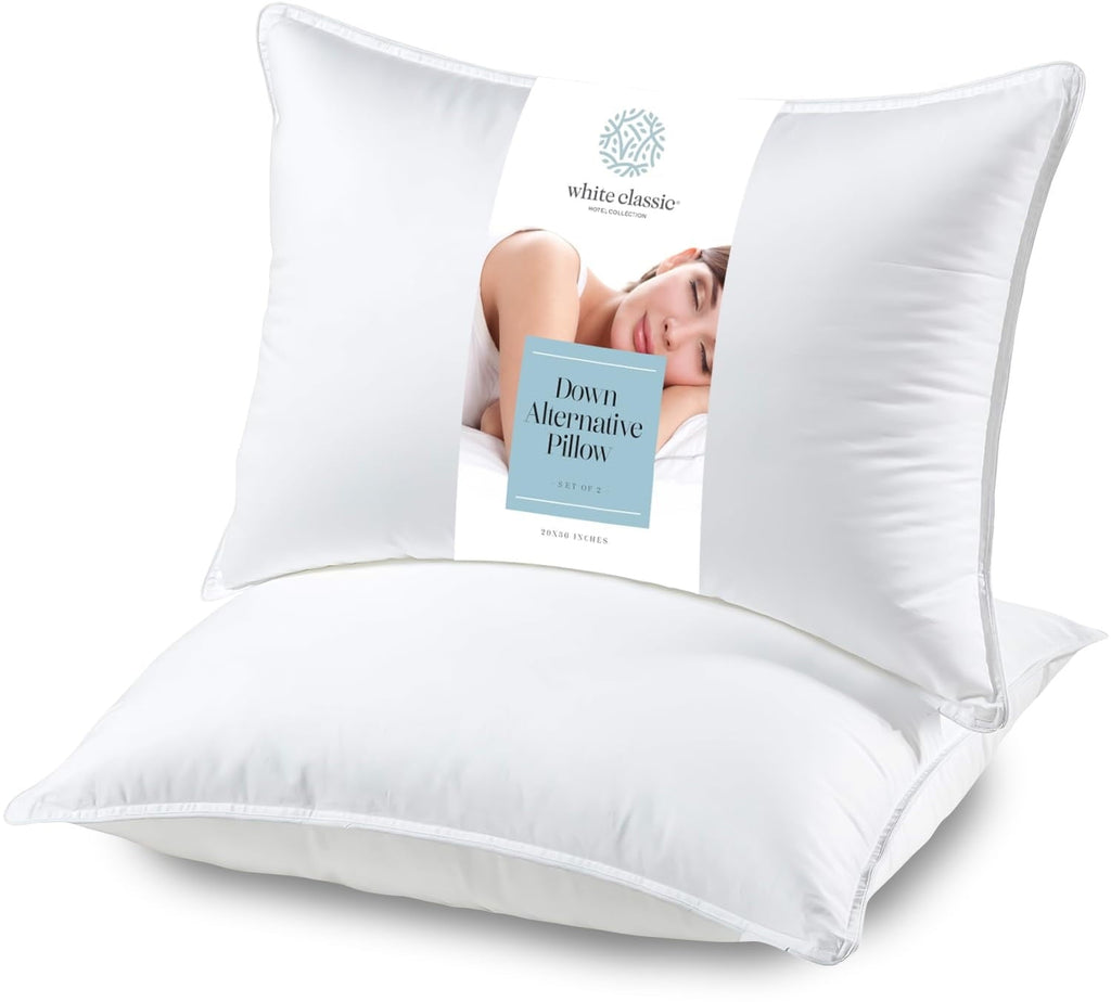 Ergonomic Memory Foam Bed Pillows for Sleeping 2 Pc Set, Queen Size Pillow Side Sleeper Set, Down Alternative Luxury Hotel Soft Pillow 28x2... - Ergonomic Memory Foam Pillow for Neck Pain Support - Default Title