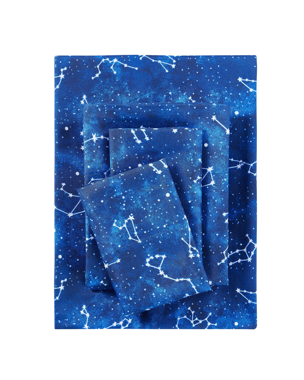 Breathable Luxury Kids Soft Microfiber Sheet Set, Navy Blue Stars, Full, 4 Pieces, Easy Care - Breathable Egyptian Cotton Flat & Fitted Sheets - Default Title