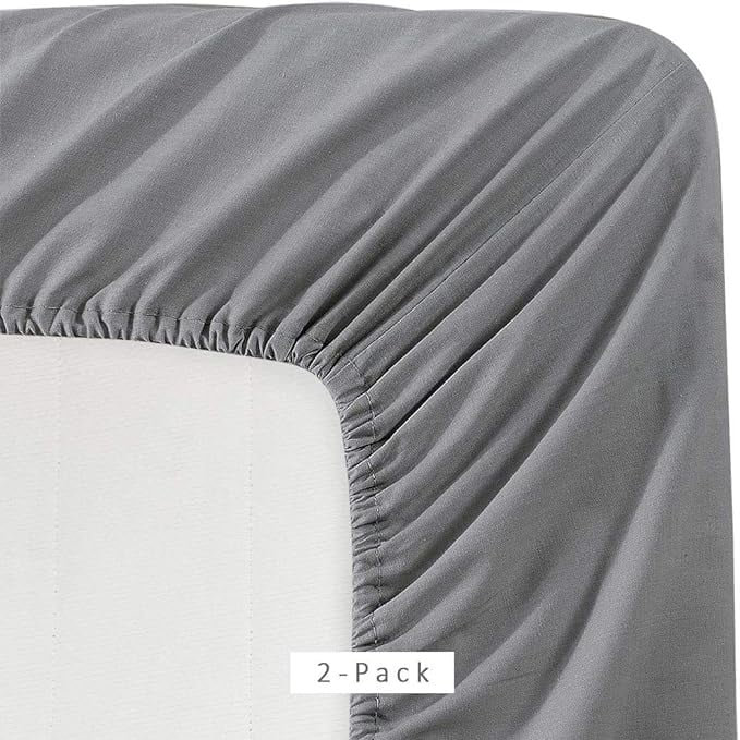 Wrinkle-Resistant Microfiber 2 Twin Fitted Bottom Bed Sheets (2-Pack) 1800 Ultra Soft and Comfy - 39" x 75" Great for Kids Room, Guest ... - Luxury Bed Sheet Set with Deep Pockets Detail