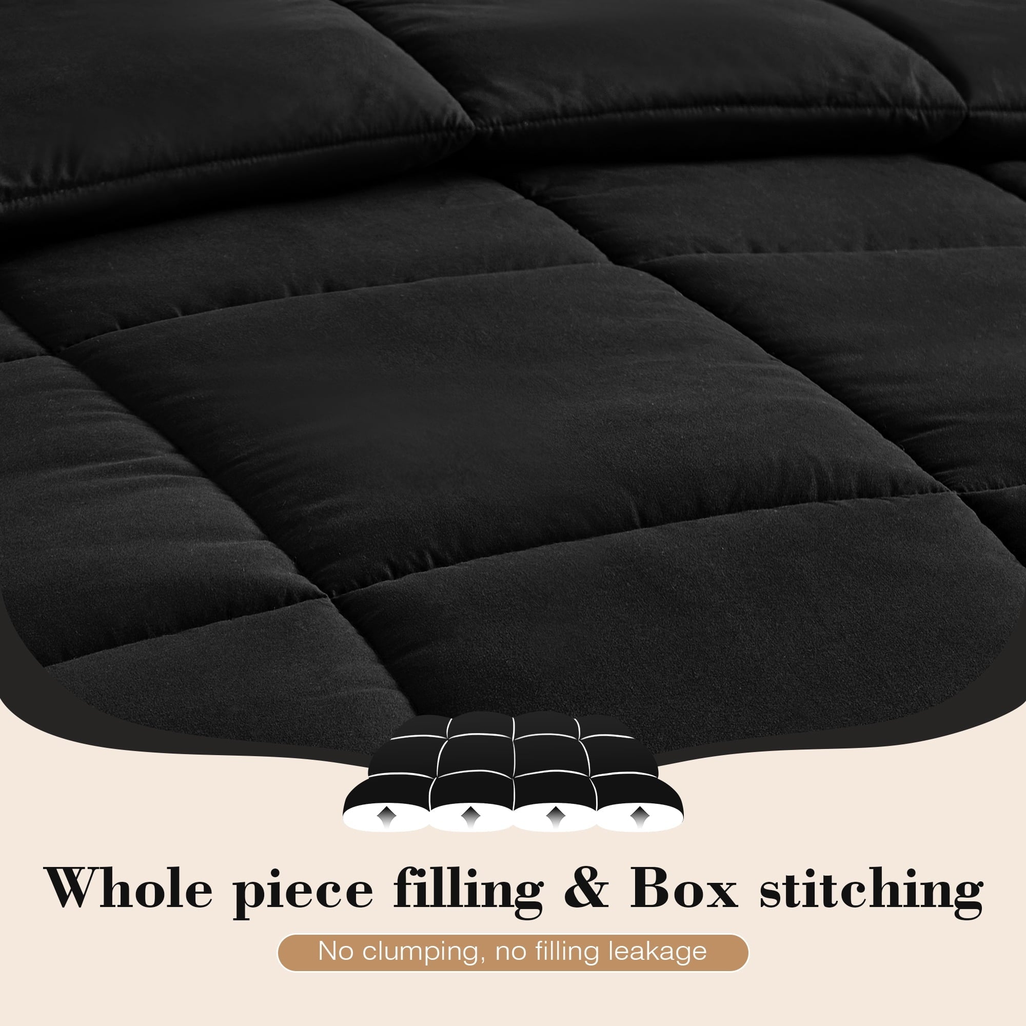 All-Season Queen Size Comforter Sets, 3 Piece Soft Quilted Bedding Sets, All-Season Down Alternative Comforter with 2 Pillow Sha... - Luxurious Quilted Duvet Cover Set Detail