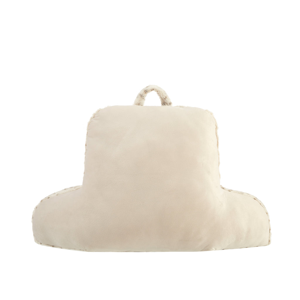 Decorative Plump Faux Fur Backrest Pillow for Adults, 23"x 30" Snow Leopard - Ergonomic Memory Foam Pillow for Neck Pain Support Detail