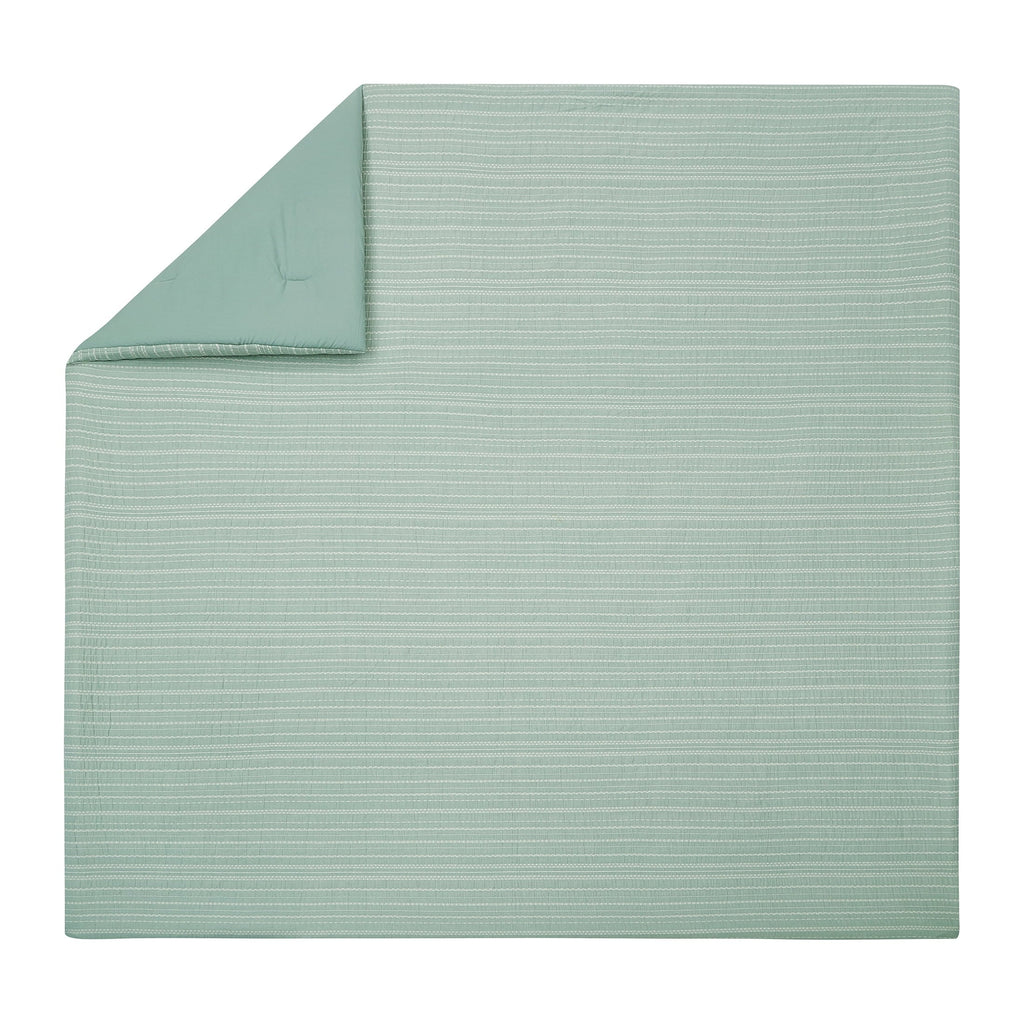 All-Season Crafted Woven 3-Piece Comforter Set, Green River, Full Queen, All Ages - All-Season Down Alternative Comforter Insert Detail