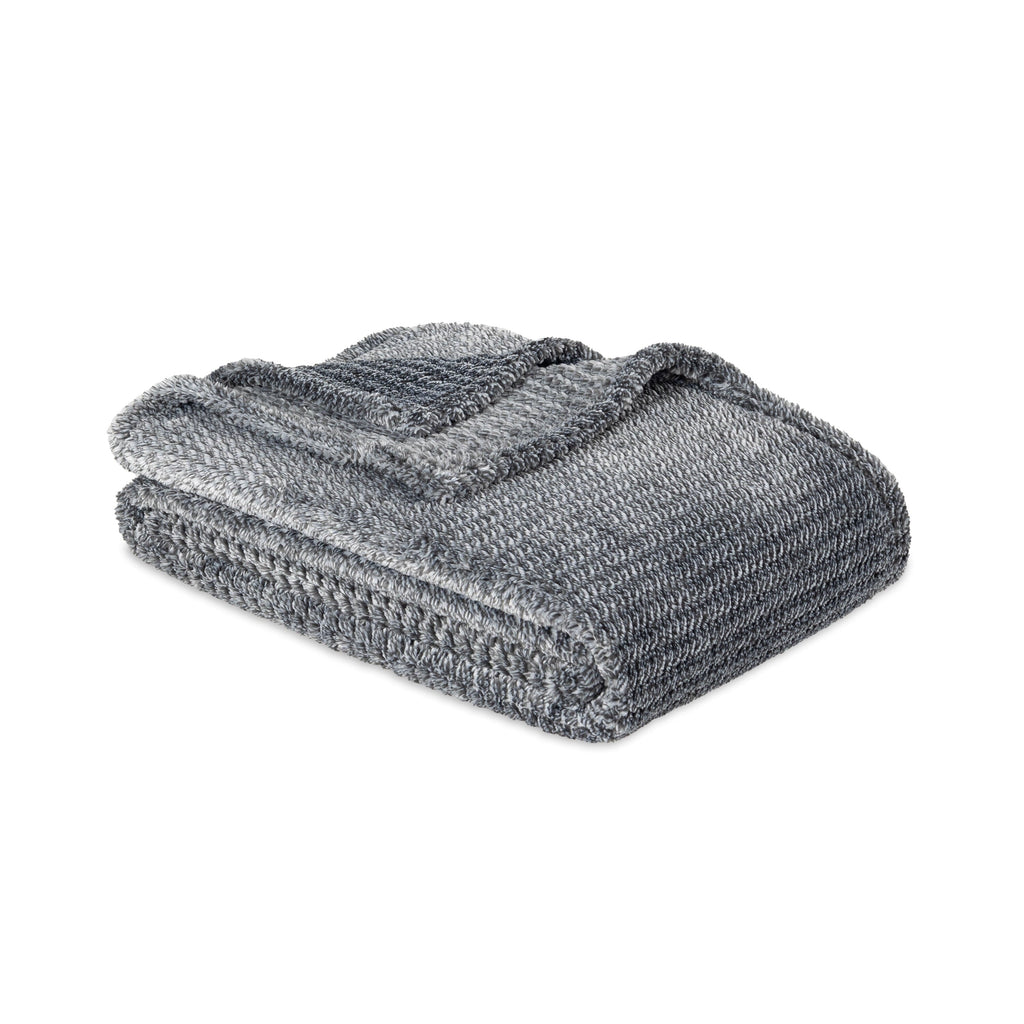 Super Soft Flannel Plush Textured Heathered Soft Oversized Throw Blanket, Gray - Cozy Fleece Throw Blanket for Couch & Bed Detail