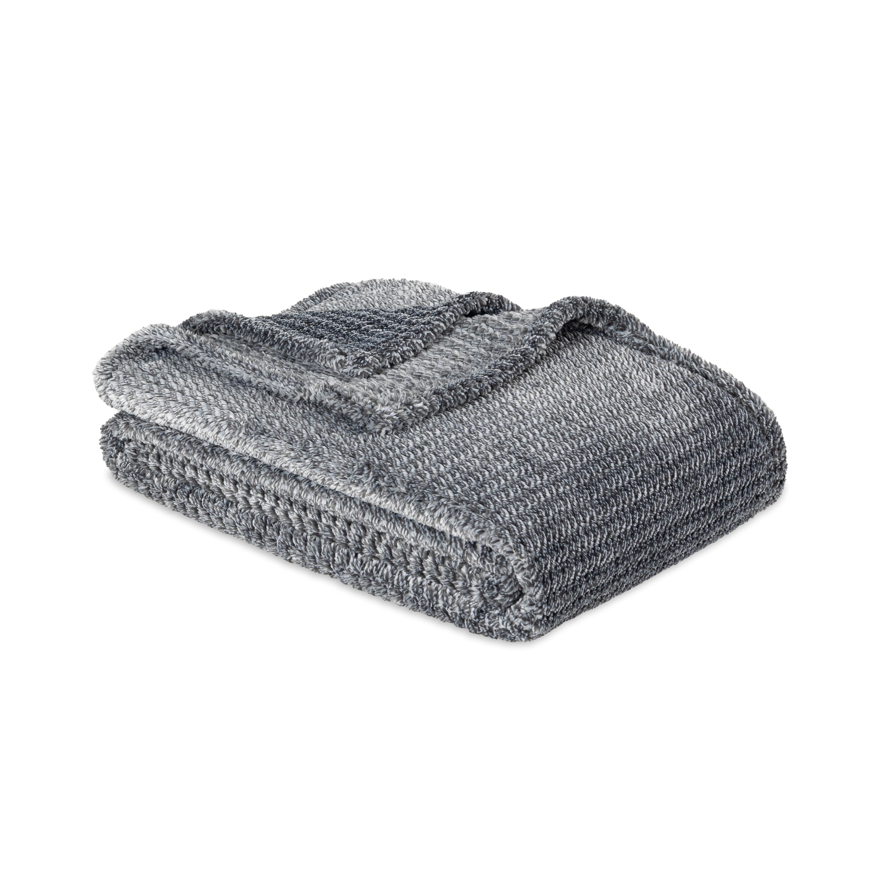 Super Soft Flannel Plush Textured Heathered Soft Oversized Throw Blanket, Gray - Cozy Fleece Throw Blanket for Couch & Bed Detail
