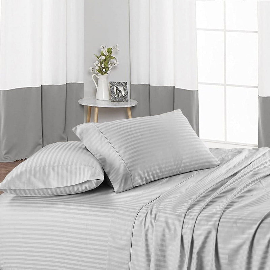 Premium Egyptian Cotton 4 Piece 100% Egyptian Cotton Bed Sheets Set - Luxury Soft & Sheets - Deep Pocket of 16" Inch - Hotel Style Silky Bedd... - Breathable Egyptian Cotton Flat & Fitted Sheets Detail