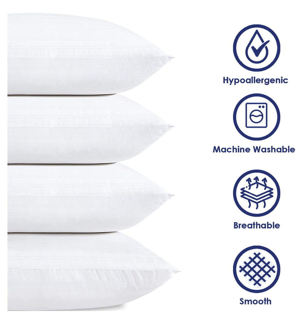Decorative Plump 2-Pack Hypoallergenic Down-Alternative, Throw Pillow Inserts (20" x 20") - Ergonomic Memory Foam Pillow for Neck Pain Support Detail
