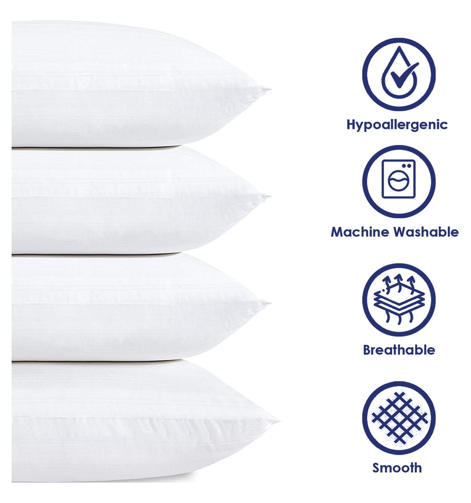 Decorative Plump 2-Pack Hypoallergenic Down-Alternative, Throw Pillow Inserts (20" x 20") - Ergonomic Memory Foam Pillow for Neck Pain Support Detail