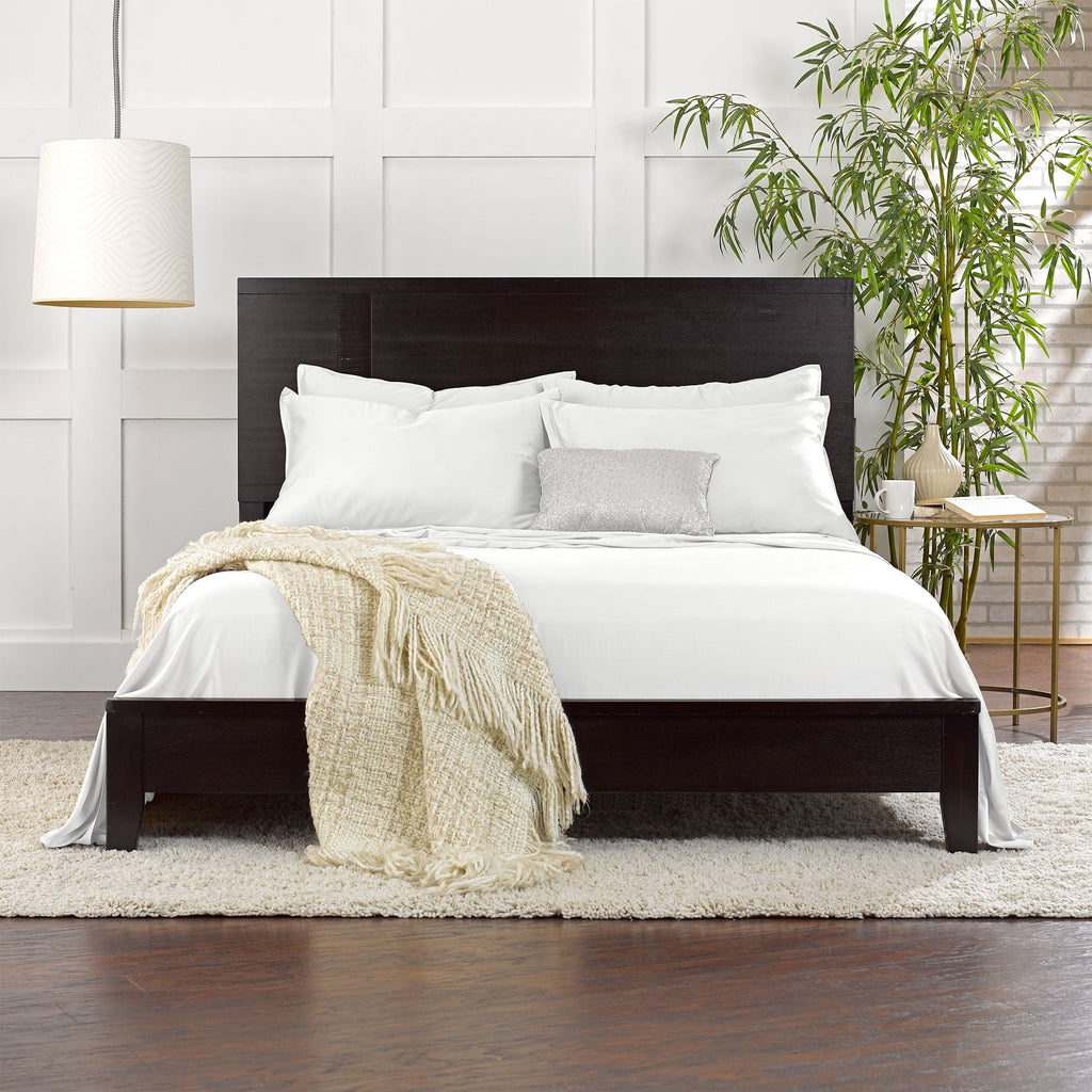 Breathable Luxury Sheets King Size Bed Sheet 4 Piece Set, Genuine 100% Organic Bamboo Viscose, Luxuriously Soft & Cooling, Double Stitc... - Cooling Hotel Quality Bedding Sheets and Pillowcases Detail