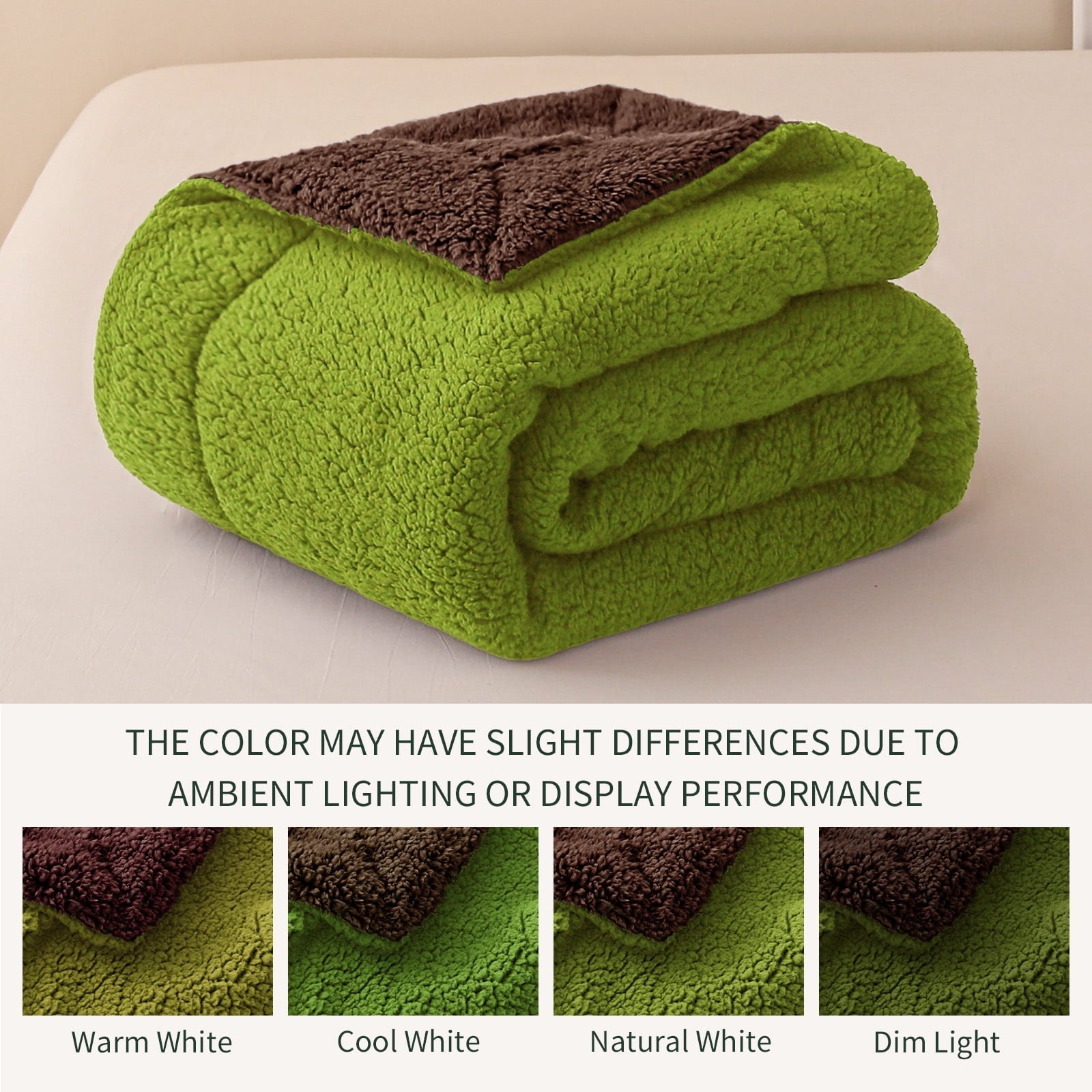 Lightweight Warm Reversible Sherpa Fleece Throw Blanket for Couch, Soft Plush Blanket for Bed Sofa, Warm Fluffy Blankets for All Seaso... - Cozy Fleece Throw Blanket for Couch & Bed Detail