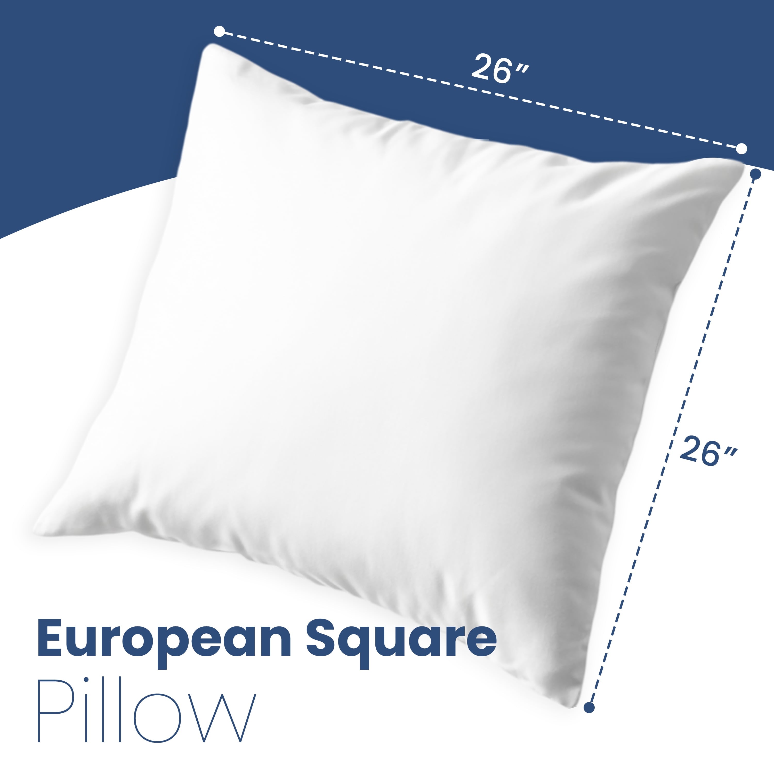 Fluffy Shredded Down Alternative White Euro Pillow Insert 26x26 – Soft & Durable - Hotel Quality Plush Sleeping Pillows Detail