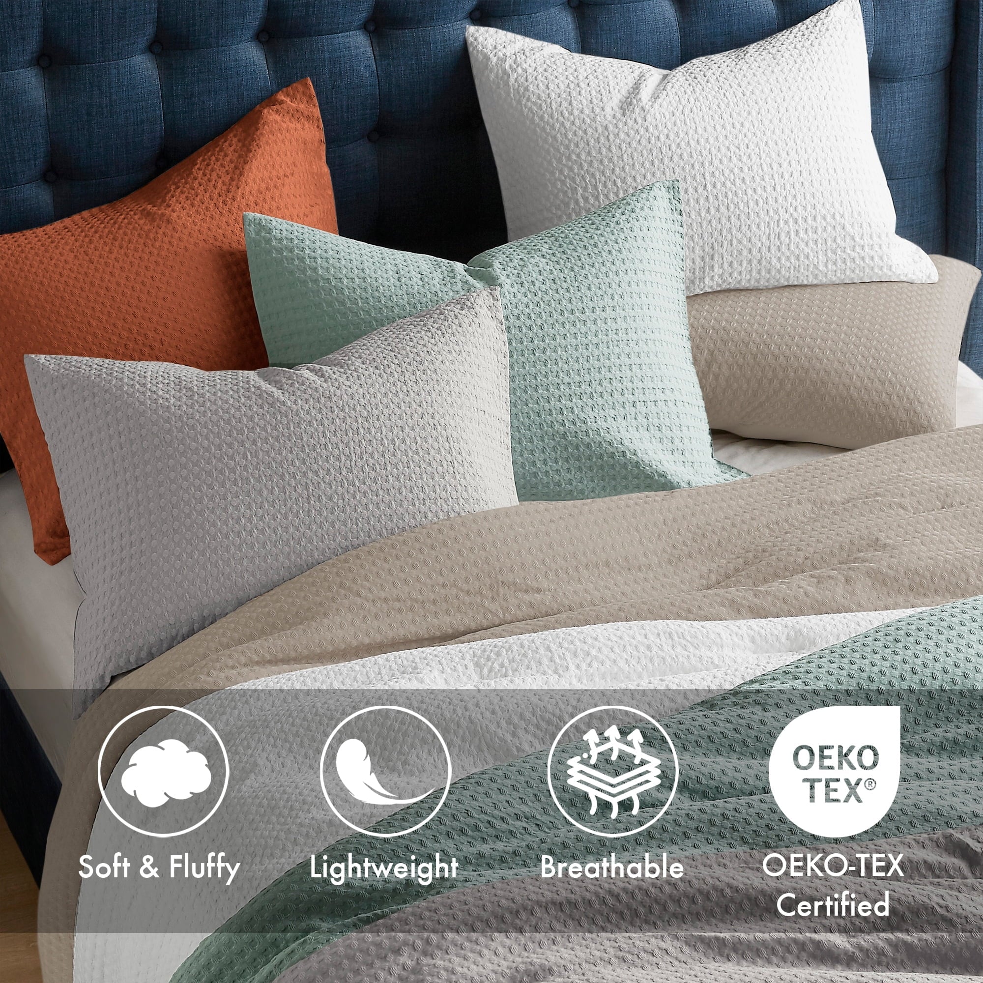 Fluffy Down Alternative Comforter Sets Twin/Twin-XL, 2 Piece Soft Bedding Sets, Off-White Comforter Bed Set with Pillow Shams - All-Season Down Alternative Comforter Insert Detail