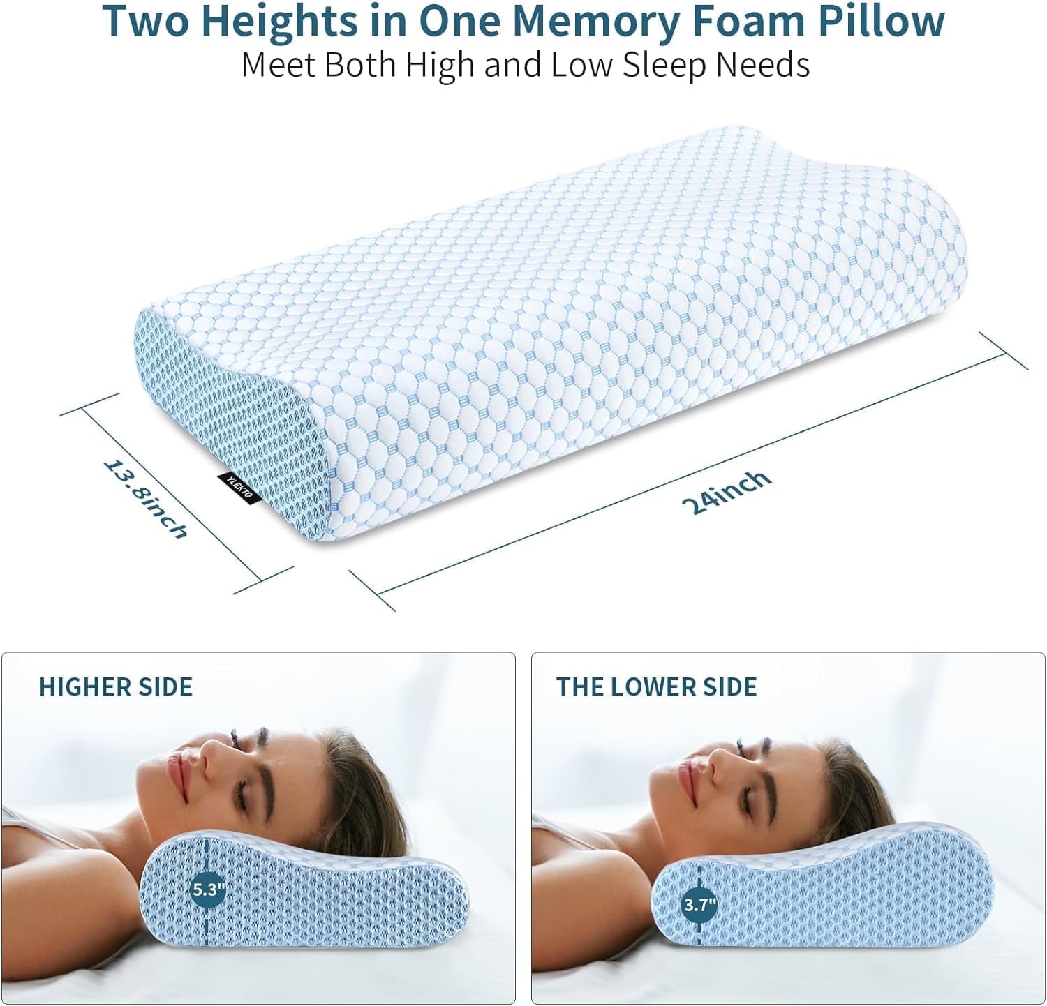 Fluffy Shredded for Neck Pain Relief, Contour Memory Foam s for Sleeping, Odorless Ergonomic Adjustable Orthopedic Cooling Bed Neck S... - Hotel Quality Plush Sleeping Pillows Detail